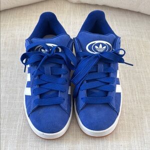 Adidas Blue Sneakers with White Stripes